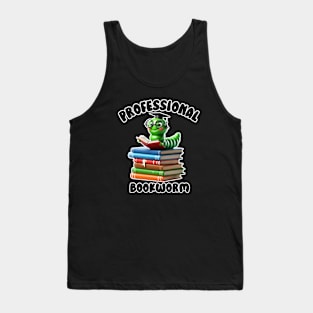 Professional Bookworm Funny Book Lover Design for Reading Teachers Tank Top